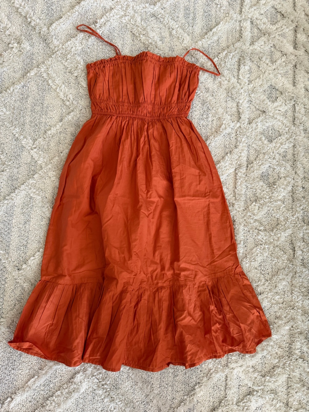 Rust Orange Tie-Strap Sundress